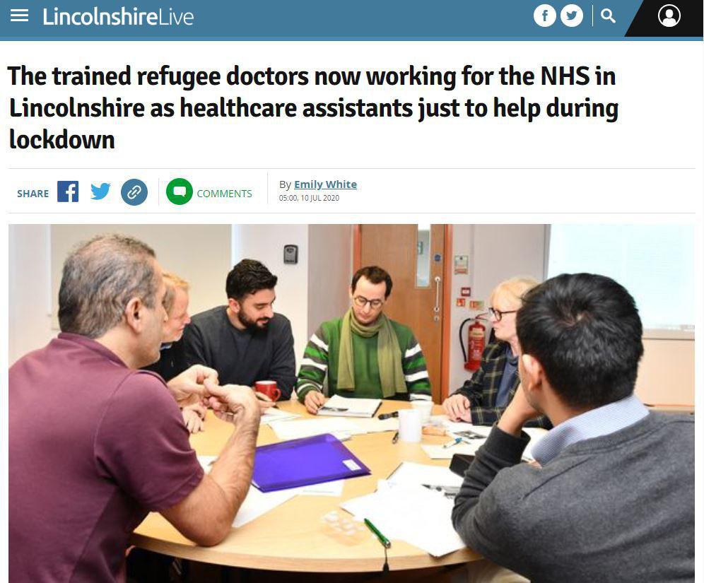 Iraqi refugee doctor now working for the NHS in Lincolnshire as healthcare assistants just to help during lockdown