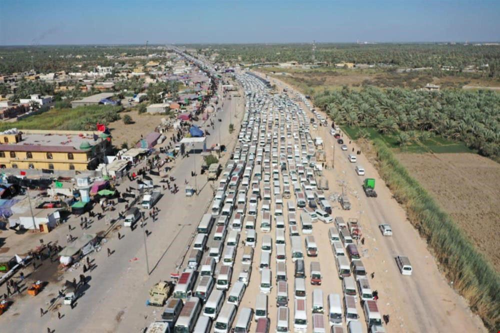 بالصور طريق العودة من كربلاء ... والنقل تعلن نجاح خطة التفويج العكسي