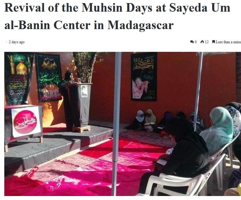 إحياء ذكرى شهادة الإمام المحسن بن أمير المؤمنين في جمهورية مدغشقر
