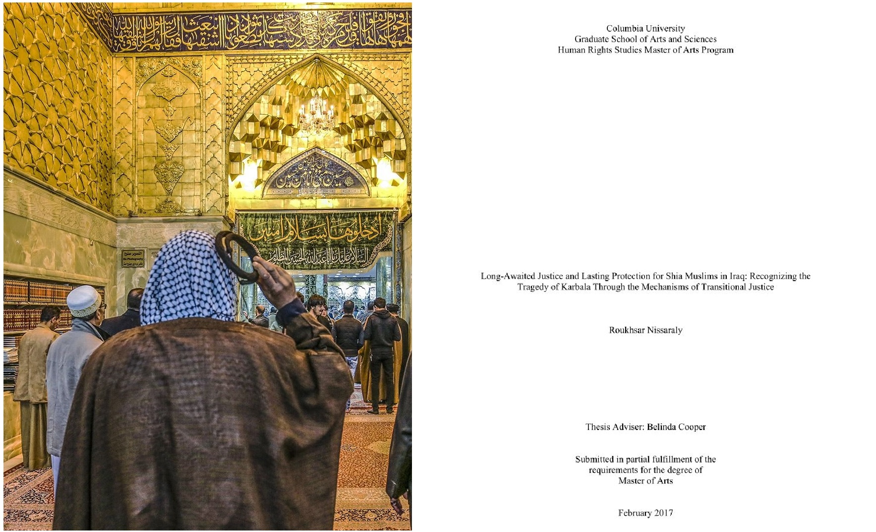 Books about Karbala... 'Long-Awaited Justice and Lasting Protection for Shia Muslims in Iraq: Recognizing the Tragedy of Karbala Through the Mechanisms of Transitional Justice'