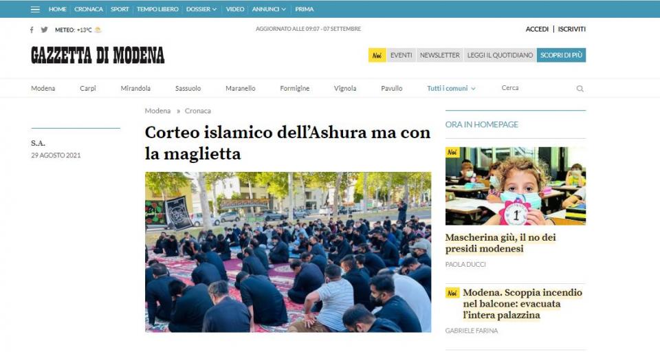 مدينة إيطالية تشهد إقامة موكب عزاء حسيني، والمنظمين يشرحون واقعة كربلاء لمواطنيها!!