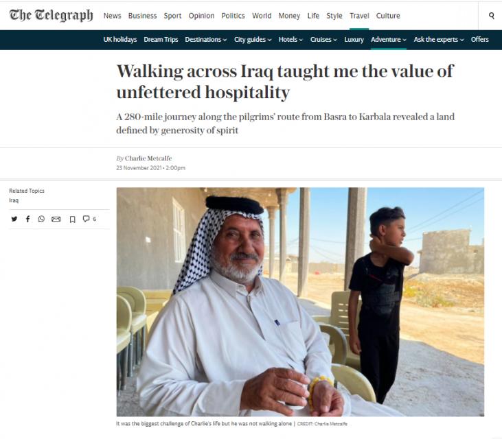 صحيفة "تلغراف" العالمية: "لم نسمع عن مثيل للكرم العراقي خلال زيارة الأربعين إلا في الكتاب المقدس!!"