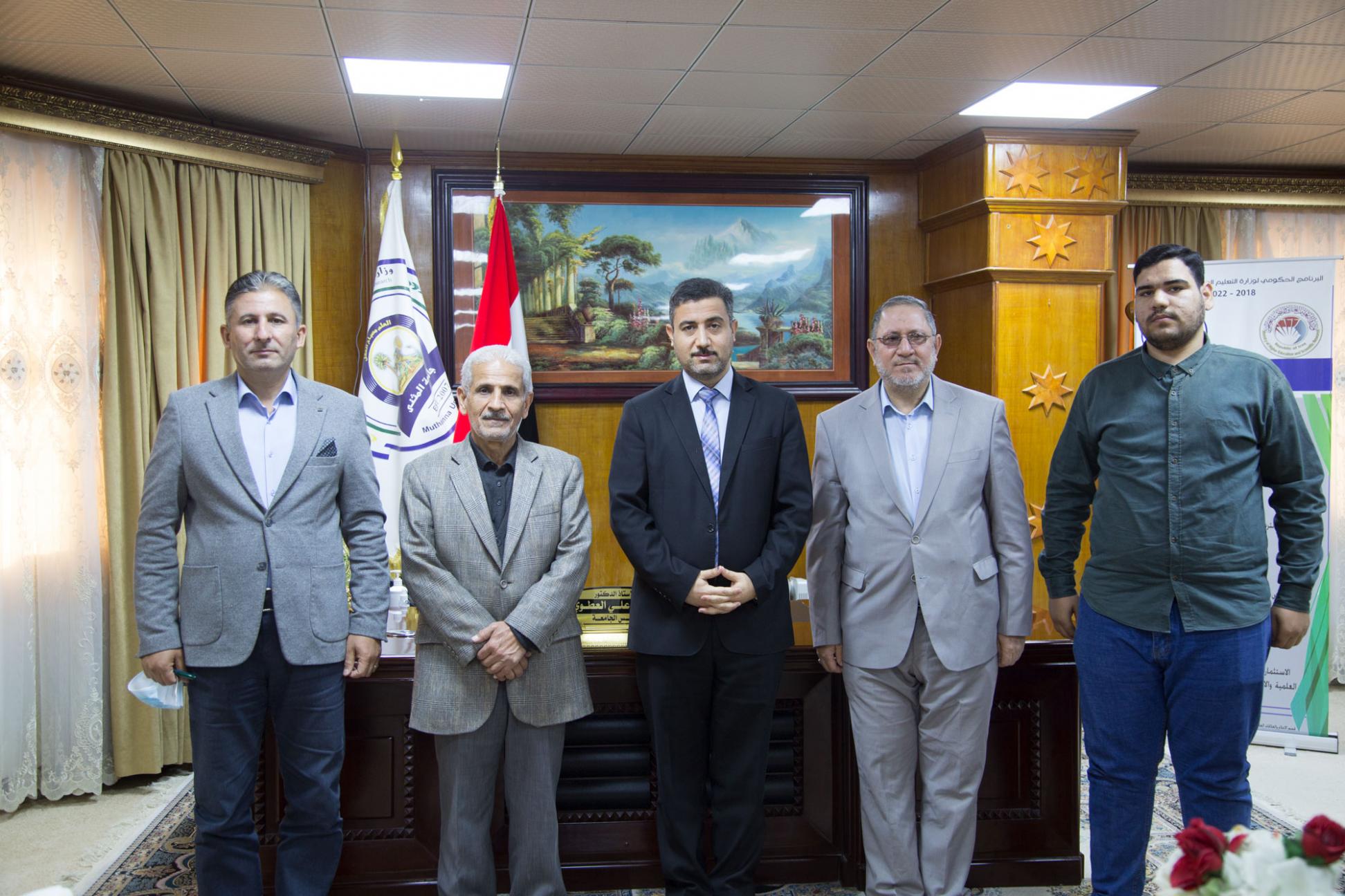 رئاسة جامعة المثنى تستقبل وفد مركز كربلاء للدراسات والبحوث