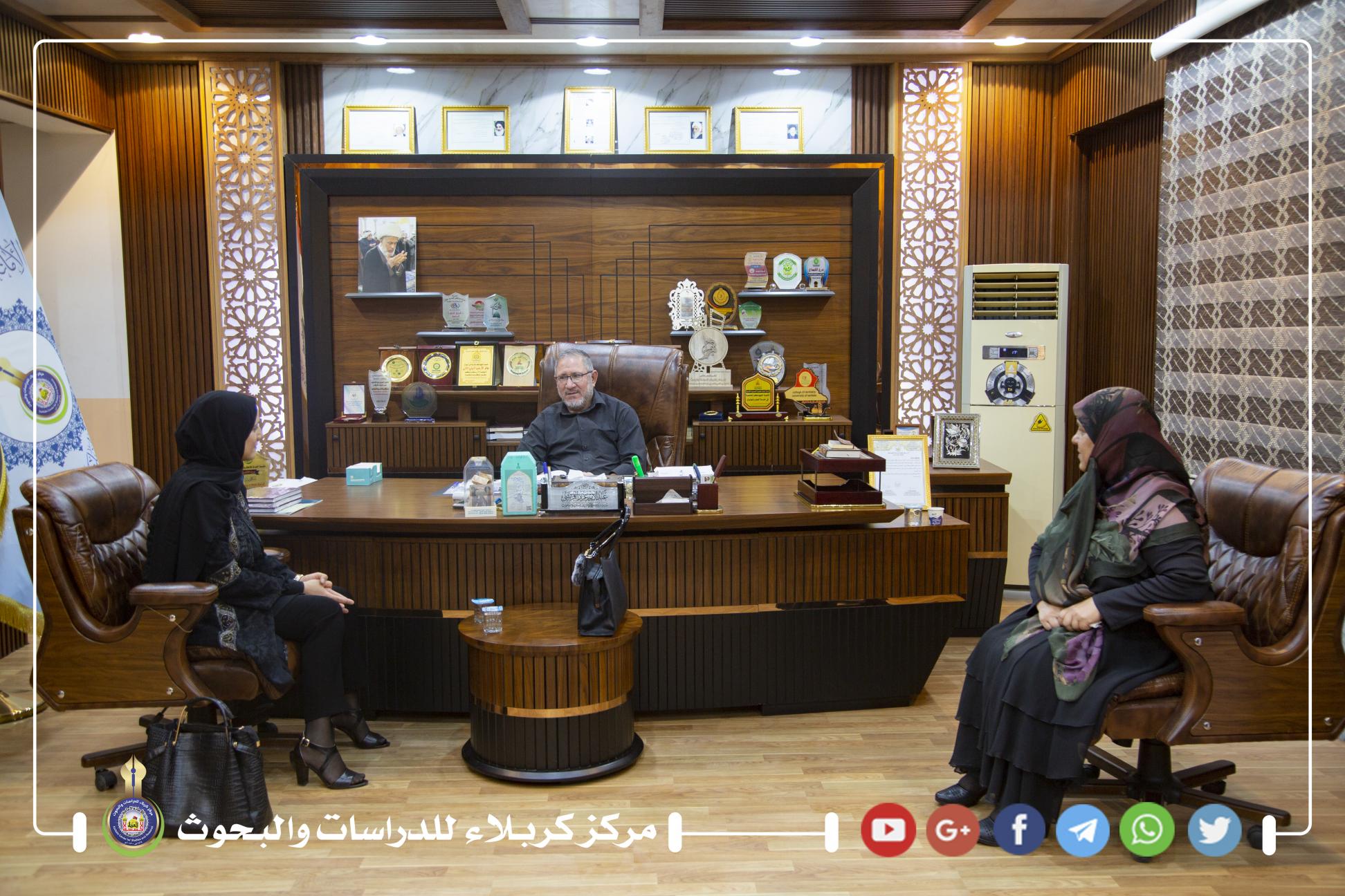 في زيارةٍ لمركز كربلاء للدراسات والبحوث .. باحثات لبنانيات يشيدن بالمنجزات العلمية لمركز كربلاء