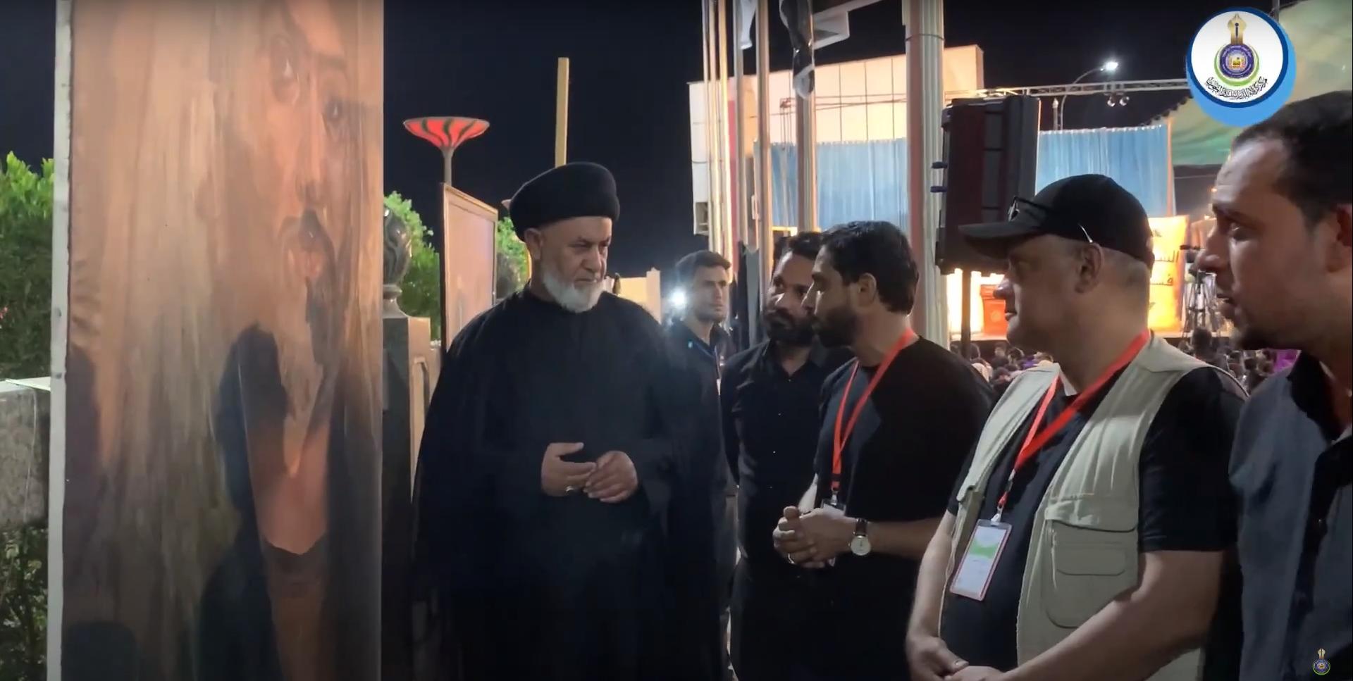 بالفيديو || الجولة الميدانية لوفد مركز كربلاء للدراسات والبحوث في المعرض الدولي الاول للفنون التشكيلية لزيارة الاربعين المباركة