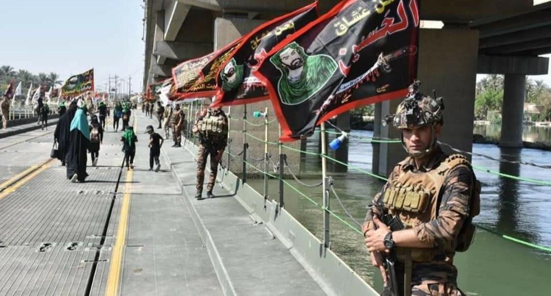 نصب جسر عائم في بابل لتسهيل حركة الزائرين