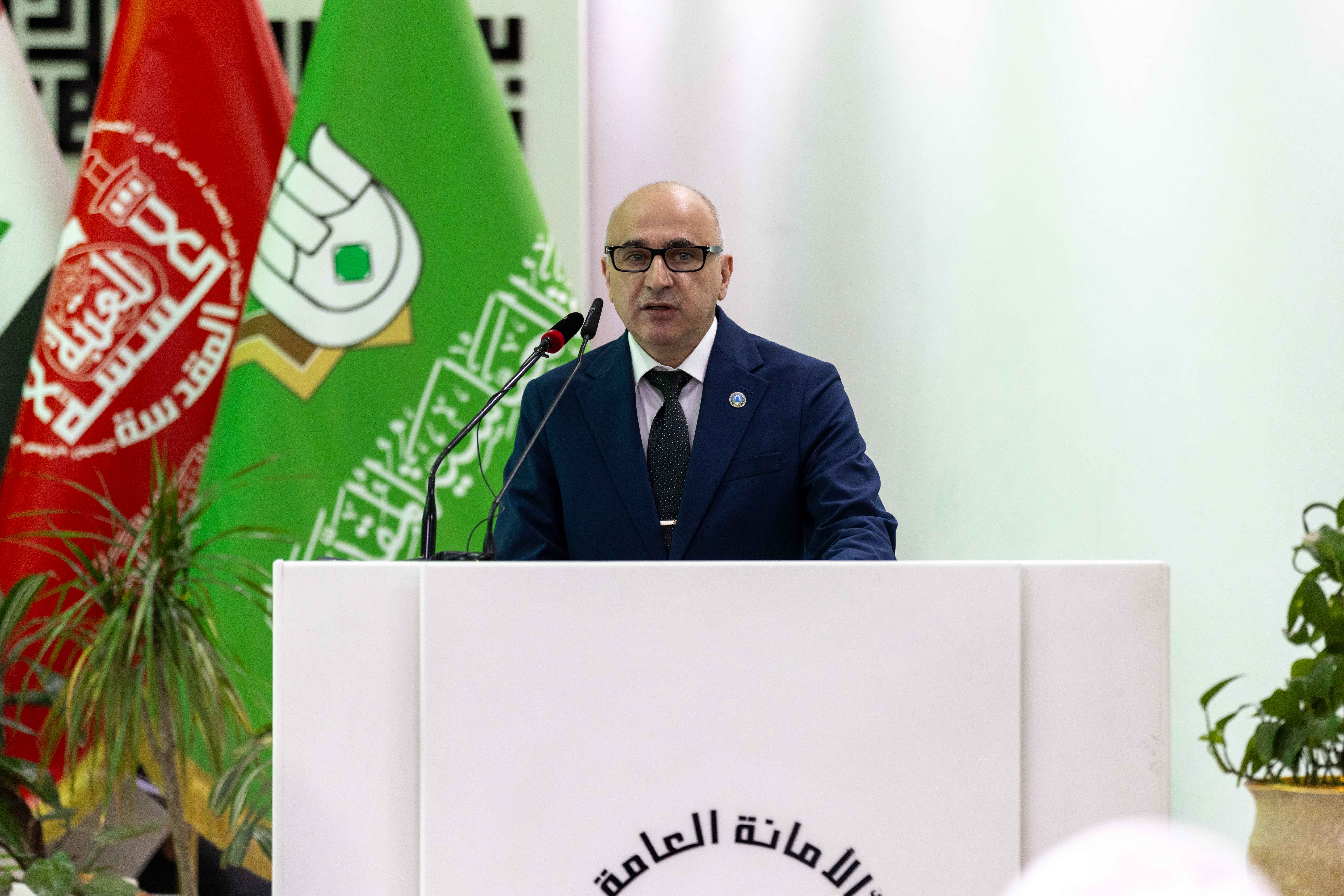 الكلمة الافتتاحية لرئيس المؤتمر العلمي الدولي التاسع لزيارة الأربعين، رئيس جامعة بغداد أ. د. بهاء إبراهيم إنصاف.