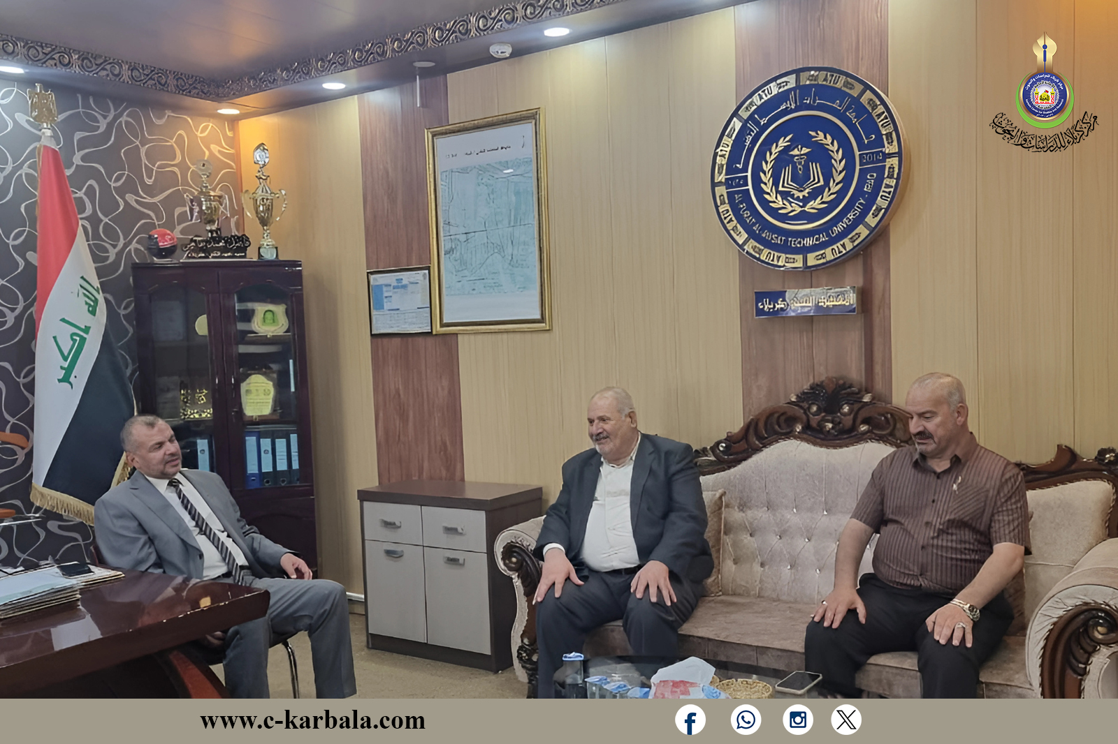 عمادة كلية البوليتكنك كربلاء تستقبل وفد من مركز كربلاء للدراسات والبحوث في العتبة الحسينية المقدسة