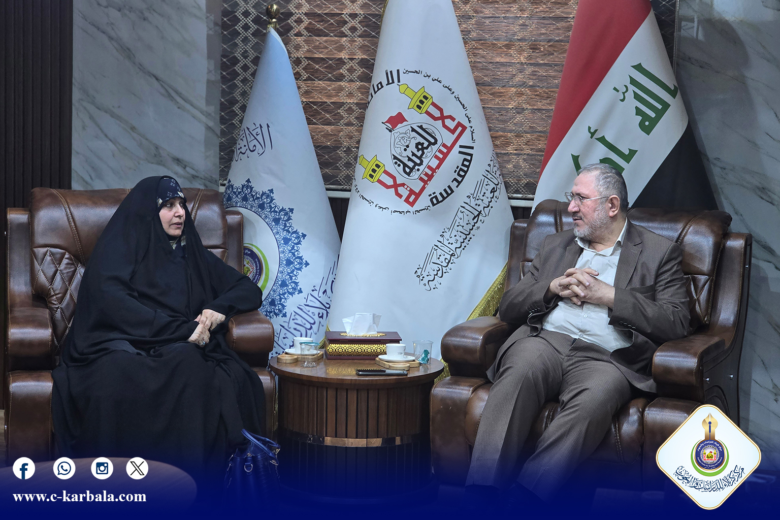 مركز كربلاء للدراسات والبحوث يستقبل عضو لجنة الخدمات في مجلس محافظة كربلاء لبحث سبل الحفاظ على قدسية مدينة سيد الشهداء