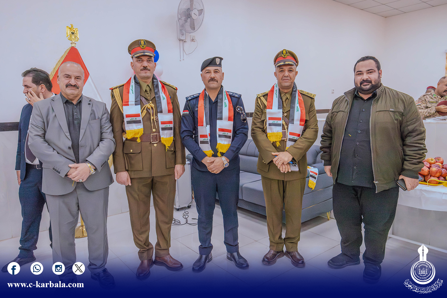 بمناسبة عيد الجيش: وفد من المركز يقدم التهاني لقيادة عمليات كربلاء المقدسة