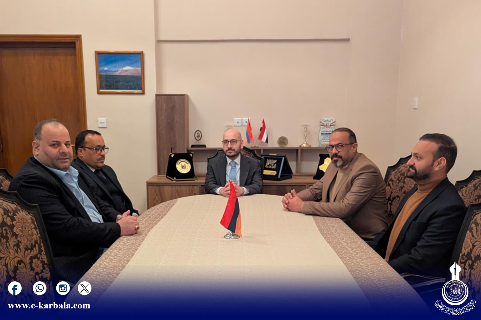 وفد من مركز كربلاء للدراسات والبحوث يزور السفارة الأرمينية في بغداد