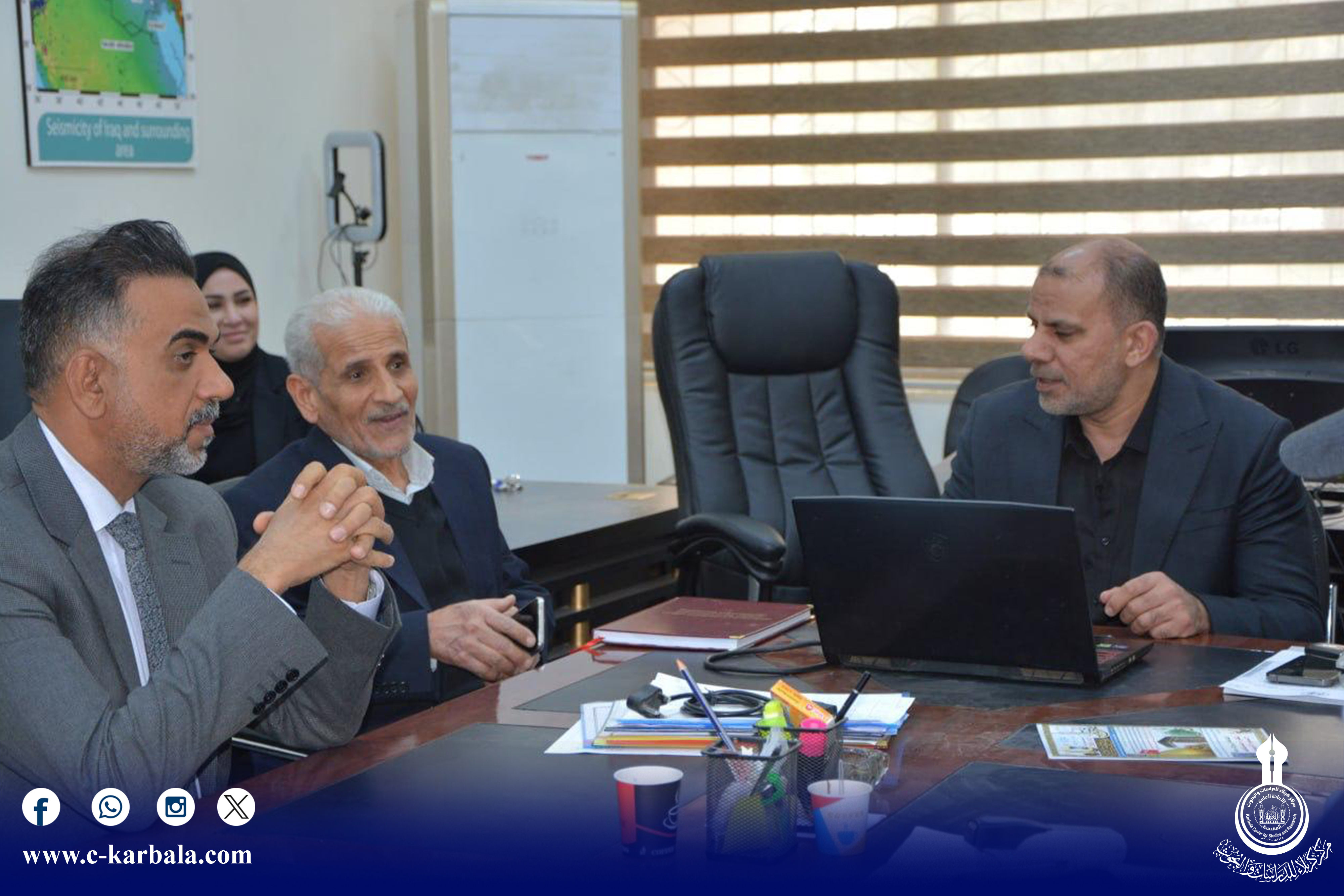 وفد مركز كربلاء للدراسات والبحوث يشارك في حلقة نقاشية بجامعة بغداد للتحضير لمؤتمر زيارة الأربعين الدولي العاشر