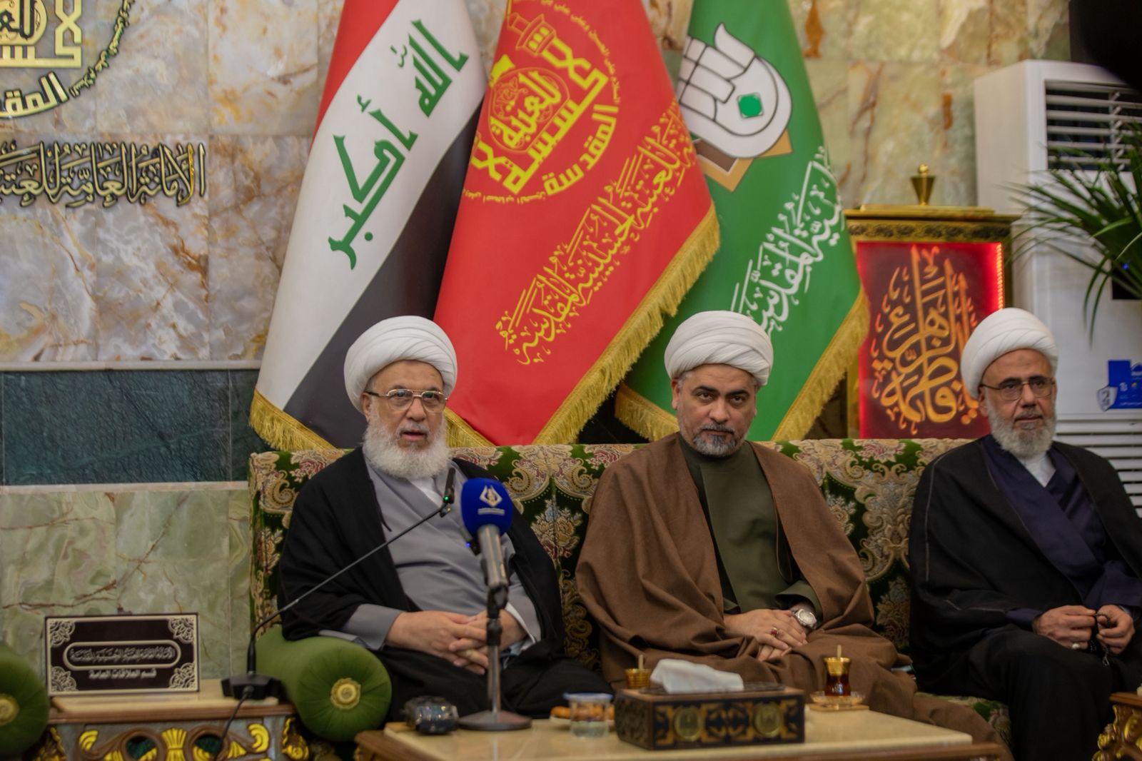 ممثل المرجعية الدينية العليا يتقدم المسؤولين في العتبة الحسينية للتبرع دعماً للمتضررين في إيران ولبنان